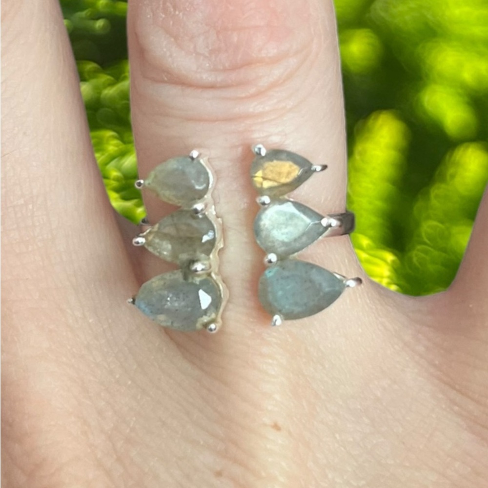 Labradorite Adjustable Silver Ring - Picture 4 of 7